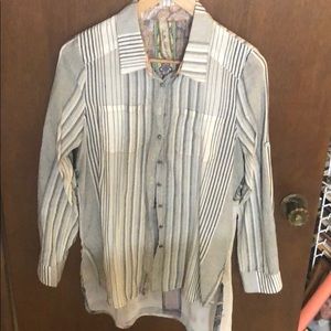 Long button down blouse